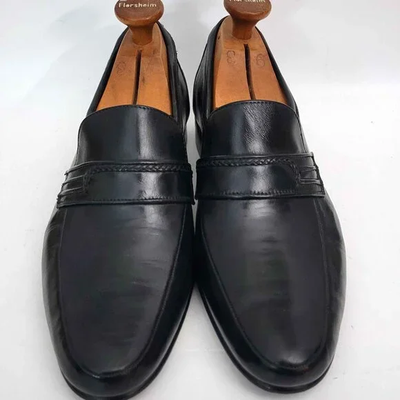 Vintage Bruno Magli Italian Loafers Black Leather Men's 8.5 M NEAR MINT - Picture 5 of 10